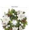 Christmas Wreath, 16'' Artificial Christmas Wreath with Red Poinsettia Flowers and Lifelike Leaves, Christmas Pine Wreath with Balls and Berries - 4 of 4