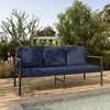 YARDSIGHT 3-Seater Modern Comfortable Patio Sofa - Galvanized Steel Frame & Woven Rattan Design, Versatile Use for Living Room, Patio, Balcony - 2 of 4