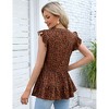 Clearlove Womens Summer Tops Dressy Casual V Neck Ruffle Short Sleeve Blouses Tops - 4 of 4