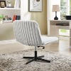 ORRD Adjustable Swivel Chair, Criss Cross Legging Wide Seat Office Desk Vanity Chair with Corduroy, Black, Modern Home Gift - 4 of 4