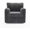 Vynxaria 33" Oversized Swivel Corduroy Lounge Chair Plush Cushioned, 38.55"L×35.43"W×36.22"H, Hardwood/Metal Frame, Versatile Design for Small Spaces - 2 of 4