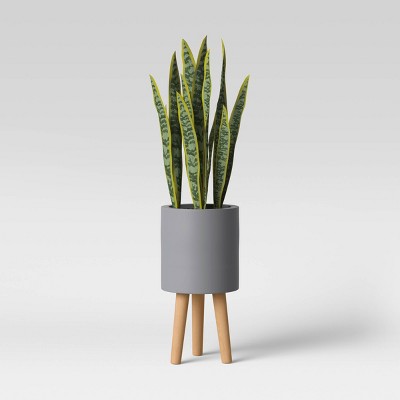 Faux Snake Floor Plant in Pot with Legs Gray/Green - Project 62™