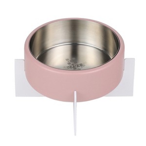 THE LICKER STORE Intersecta Small/Medium Concrete & Stainless Steel Bowl 16oz (2 Cups) w/ Metal Stand Pet Feeder - 1 of 4