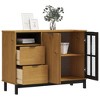 vidaXL Sideboard with Glass Door FLAM 43.3 in.x15.7 in.x31.5 in. Solid Wood Pine - 3 of 4