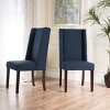 Coolbibila Modern Fabric Upholstered Wingback Dining Chairs Set Of 2,Wooden Leg High Back Padded Dining Chair,Kitchen Dining Room Side Chair - 3 of 4