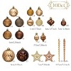 Aoibox 100pcs Christmas Tree Ornaments Set Bronze Copper Brown Gold Shatterproof Plastic Balls 1.18in to 5.31in Fall Holiday Decor - 4 of 4