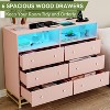 Wide Dresser for Bedroom with Charging Station, 6 Drawer Modern Large Capacity Storage Cabinet Chests of Drawers Closet with Led Lights - 4 of 4