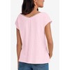 ellos Women's Plus Size Crochet Trim Tee - 3 of 4