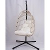 PAGED Indoor Outdoor Swing Chair with Foldable Design and Chains,Egg Chair for Patio,Porch,Garden - 2 of 4