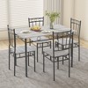 Dyonery Dining Table Set for 4, 5-Piece Rectangular Kitchen Table Chair Set for Small Space,Dinette,Apartment - 2 of 4