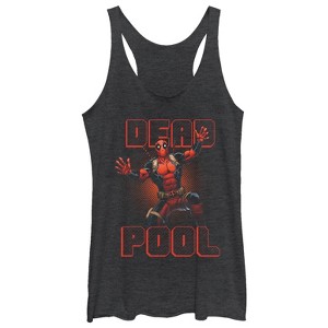 Women's Marvel Deadpool Stripes Racerback Tank Top - 1 of 3