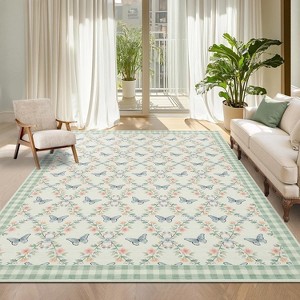 Washable Modern Pattern Rug, Non-Slip, Low Pile, Soft Carpet for Living Room, Bedroom, Indoor Use. - 1 of 4