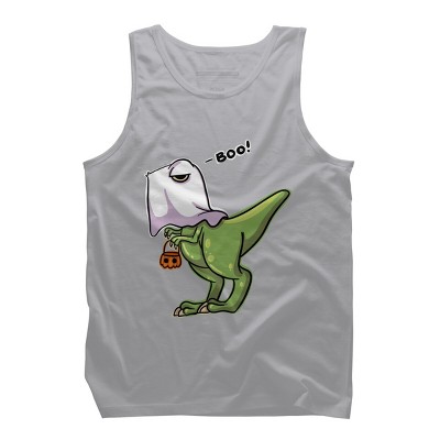 Men's Design By Humans Halloween Ghost Dinosaur By whynot007 Tank Top