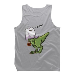 Men's Design By Humans Halloween Ghost Dinosaur By whynot007 Tank Top - 1 of 4