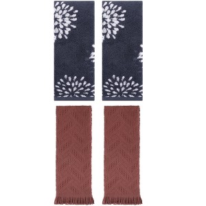REGALWOVEN 4 Pcs Bathroom Pure Cotton Absorbent Soft Decorative Hand Towel - 1 of 4