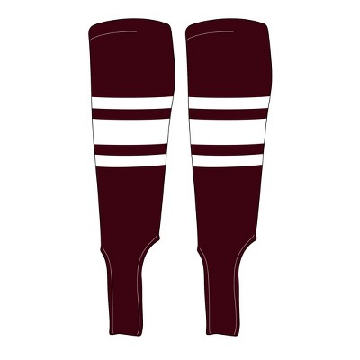 MK Socks Traditional Baseball Stirrups Pattern B-5 Maroon, White (M)