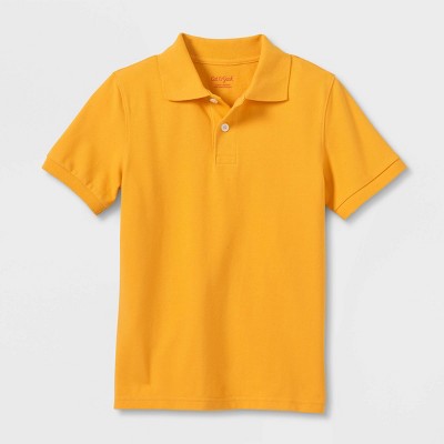 Boys' Short Sleeve Pique Uniform Polo Shirt - Cat & Jack™ Gold XL