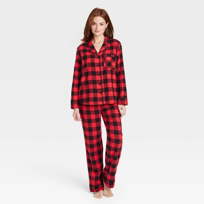 Image of Women's Buffalo Check Flannel Matching Family Pajama Set - Wondershop™ Red S