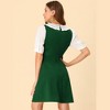 INSPIRE CHIC Women's Hollow-Lace Doll Collar Chiffon Button Cuffs Zip Back A-Line Dress - 4 of 4