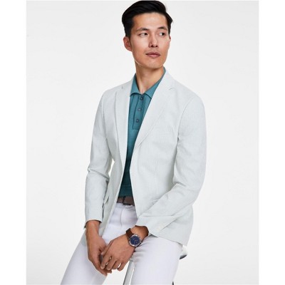Tommy Hilfiger Mens Seersucker Two Button Blazer Jacket