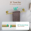 USHOWER Brushed Gold Bathroom Accessories Set, 18-Inch Towel Bar Set Wall Mounted, Durable SUS304 Stainless Steel Bathroom Hardware Set, 4-Piece - 2 of 4