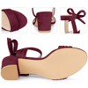 Perphy Women's Ankle Tie Pleated Lace Up Chunky Heels Sandals - 3 of 3