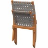 Balkene Home 63637 Sava Indoor/Outdoor Folding Chair – Low-Slung Portable Acacia Wood with Woven Seat & Back, Porch, Lawn, Garden, Gray Webbing - 3 of 4