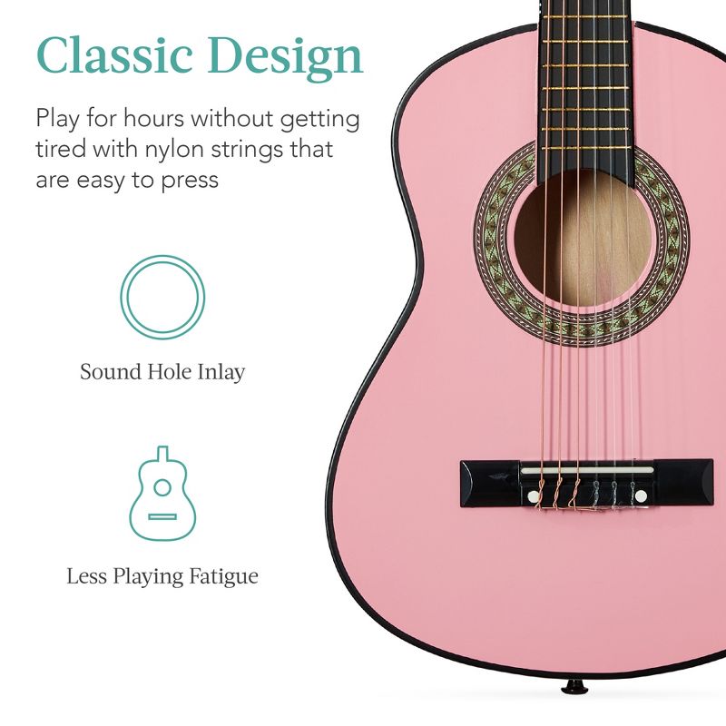 Best Choice Products 30in Kids Acoustic Guitar Beginner Starter Kit with Strap, Case, Strings, 6 of 9