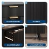 Black Modern Farmhouse Buffet Cabinet with Fluted Design Kitchen Storage Sideboard and Coffee Bar Cabinet with Shelves for Dining Room Living Room or - 3 of 4