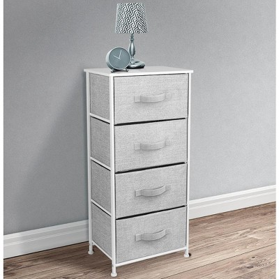 Sorbus White and Gray 4-Drawer Fabric Storage Chest