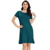 cheibear Women's Tank Crew Neck Soft Lounge Sleeping Pullover Pajama Dress Nightgown - 2 of 4