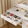 Vanity Table with Lighted Mirror, 3 Lighting Modes, Acrylic Cabinet, Power Outlet, 2 Drawers, Open Shelves, Makeup Desk, White - 4 of 4