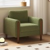 Mid-Century Oversized Accent Chair,35.5" Teddy Upholstered Arm Chair with Walnut Legs for Living Room Bedroom-Baofuwish - 2 of 4