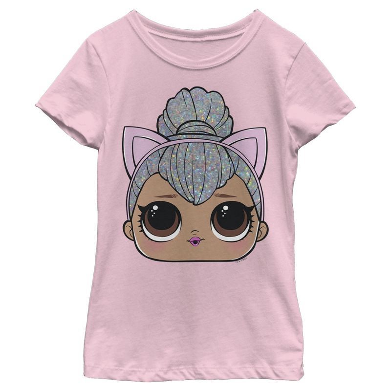 Girl's L.O.L Surprise Kitty Queen Cat Ears T-Shirt, 1 of 4