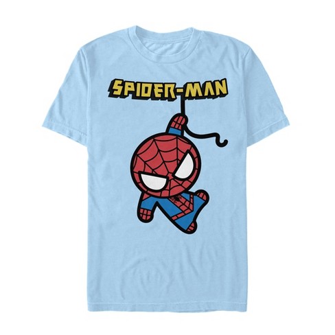 Men's Marvel Cartoon Kawaii Spider-man T-shirt - Light Blue - Small : Target