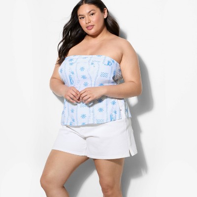 Women's Foldover Linen Blend Tube Top - Wild Fable™