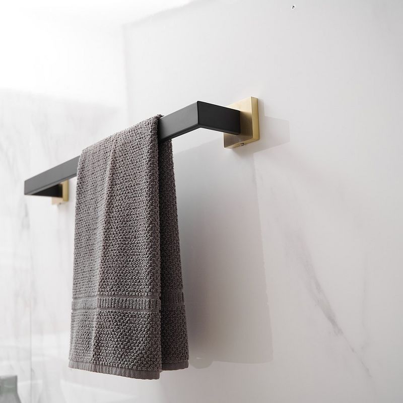 BWE 24 In. Modern Square Wall Mounted Single Bathroom Towel Bar Holder Rack Bath Accessories Hanger, 3 of 8