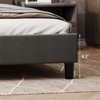 Bed Frame with Adjustable Headboard, Linen Upholstered Full Platform Bedframe with Strong Wooden Slats - 3 of 4