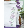 Jack Dempsey Stamped Pillowcases W/White Perle Edge 2/Pkg-Circle Of Butterflies - 2 of 2