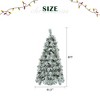 Resenkos 6ft Pre-Lit Snow Flocked Spruce Christmas Tree with Pine Cones, 250 Multi-Color LEDs & 403 Tips, White and Green - 2 of 4