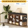 Shoe Storage Bench Cubby Organizer, Shoe Rack Bench with 3-Tier Adjustable Shelf for Living Room, Hallway Bedroom - 4 of 4