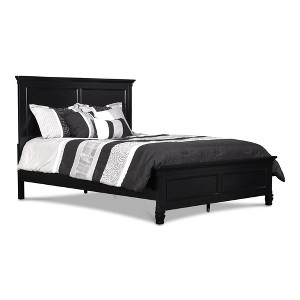 New Classic Furniture, Tamarack Contemporary Solid Wood 5/0 Q Panel Bed in Black - 1 of 4