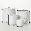 Sullivans 7", 6", 4.5" & 3" Faceted Glazed Ivory Planters Set of 4, White - 4 of 4
