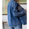 Women's Crystal Embellished Washed Denim Jacket - JadyK - 3 of 4