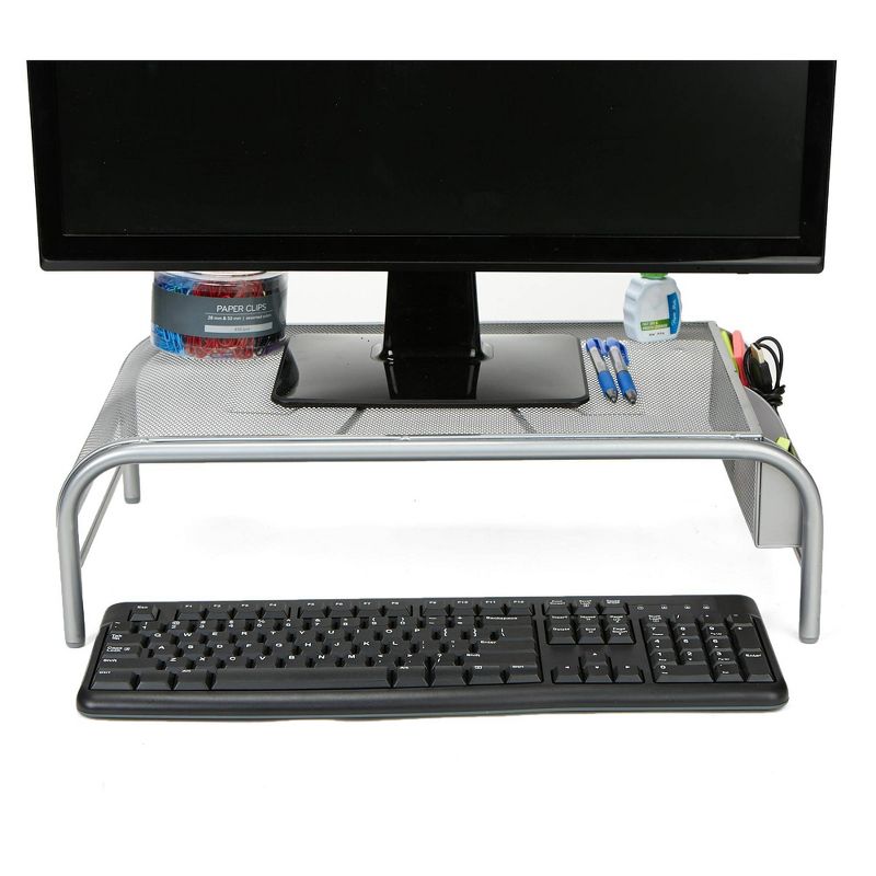Mind Reader Metal Mesh Monitor Stand and Laptop Riser Silver, 3 of 8