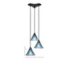 Toltec Lighting Europa 3 - Light Pendant in  Dark Granite with 7" Teal Crystal Shade - 2 of 2