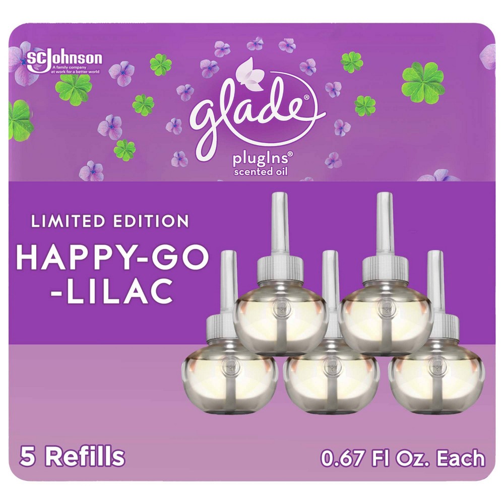 Glade PlugIns Scented Oil Air Freshener Refills - Happy-Go-Lilac - 5ct/3.35oz