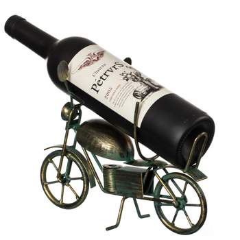 Vintiquewise Metal Figurine Motorcycle Shaped Vintage Wine Single Bottle Holder Stand Rack