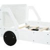 Twin White Car Bed for Kids, Car Shaped Platform Bed with Wheels, Headboard and Footboard, Toddler Car Bed Slat Support No Box Spring Needed - 3 of 4
