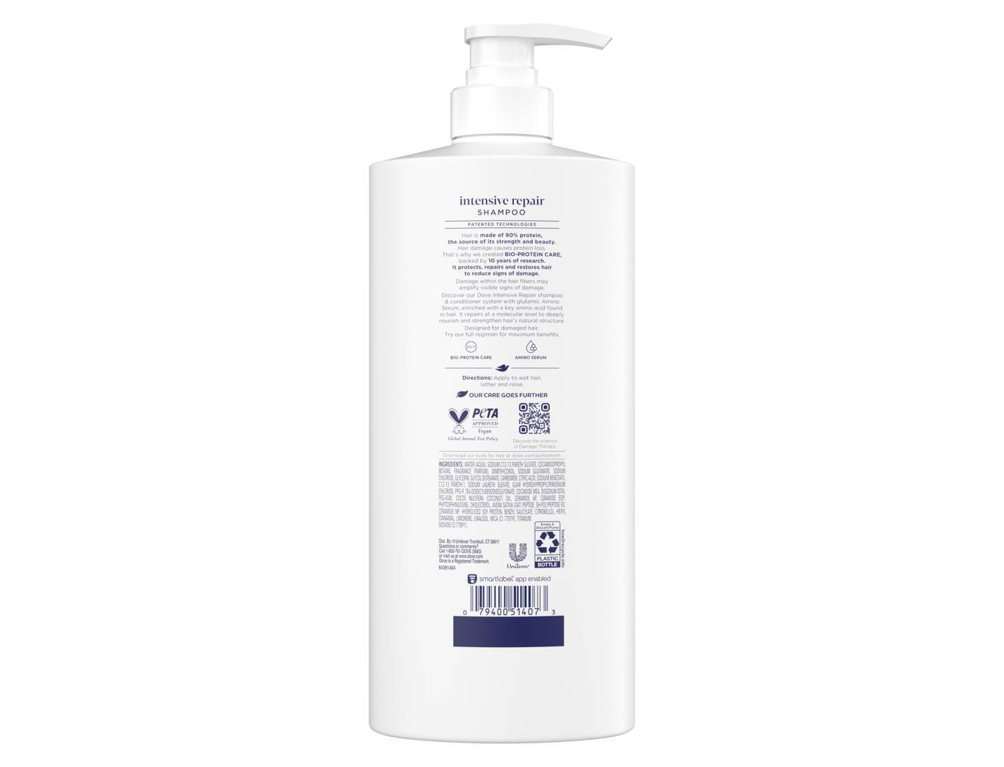 Шампунь с дозатором Dove Beauty Intensive Repair, 28 fl oz — фото 2